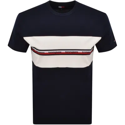 Tommy Jeans Tape T Shirt Navy In Multi