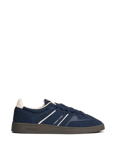 Tommy Jeans The Greenwich Edge Logo-print Suede Sneakers In Blue