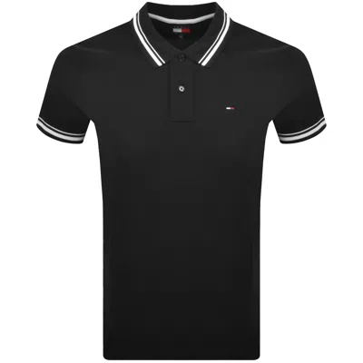 Tommy Jeans Tipped Polo T Shirt Black
