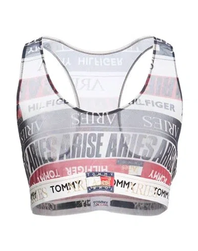 Tommy Jeans Tommy X Aries Woman Top Black Size L Nylon In Gray