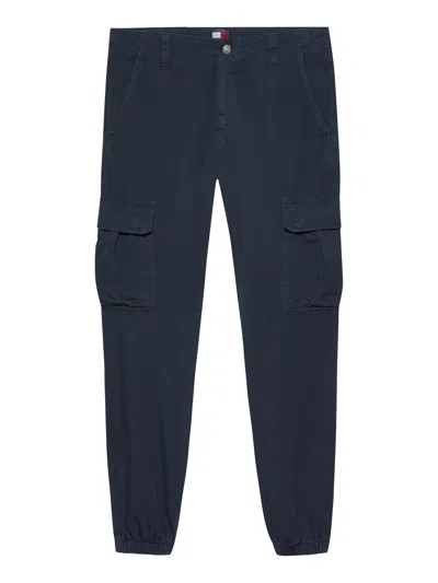 Tommy Jeans Trousers Blue In Blu Blu E Verdi