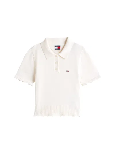 Tommy Jeans T-shirts And Polos White In Neutral