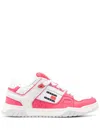 Tommy Jeans Two-tone Panelled Sneakers In Rosa
