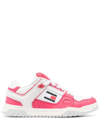 Tommy Jeans Two-tone Panelled Sneakers In Rosa