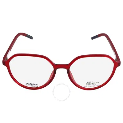 Tommy Jeans Unisex Eyeglasses Demo Oval Tj 0011 0c9a 50 In Red