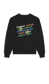 Tommy Jeans Varsity Crest Crew Sweatshirt In Black