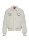 Tommy Jeans Varsity Jacket In Grey