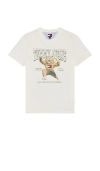 Tommy Jeans Varsity Novelty Tee In Ecru