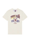 Tommy Jeans Varsity Novelty Tee In Oat Marl Heather