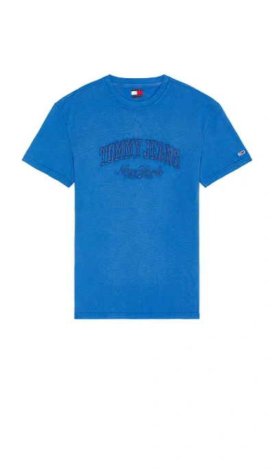 Tommy Jeans Vintage Varsity Tee In Tempo Blue