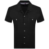 Tommy Jeans Waffle Camp Shirt Black In Black