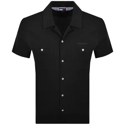 Tommy Jeans Waffle Camp Shirt Black