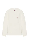 Tommy Jeans Waffle Sweater In Ancient White Melange