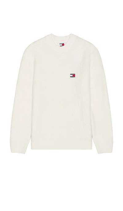 Tommy Jeans Waffle Sweater In Ancient White Melange