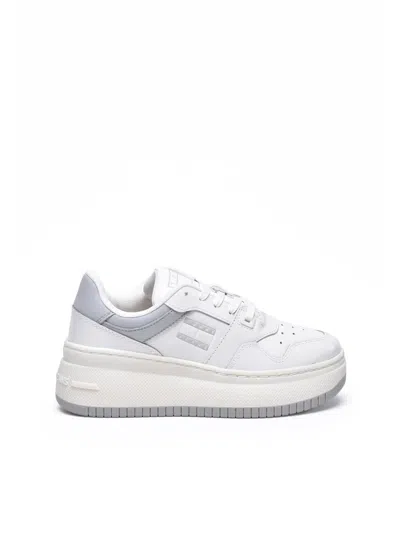 Tommy Jeans White Flatform Patent Sneakers