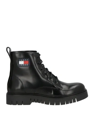 Tommy Jeans Woman Ankle Boots Black Size 6.5 Leather