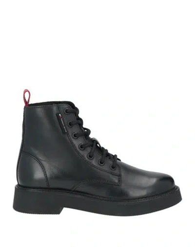 Tommy Jeans Woman Ankle Boots Black Size 6.5 Leather