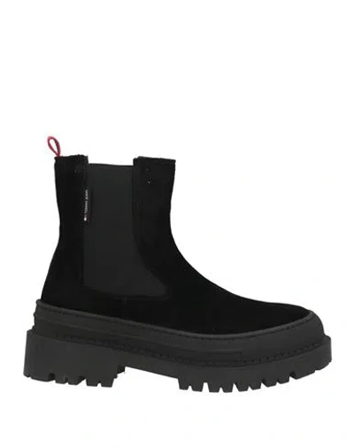 Tommy Jeans Woman Ankle Boots Black Size 7.5 Leather