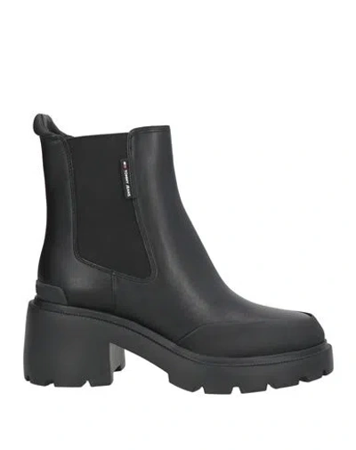Tommy Jeans Woman Ankle Boots Black Size 7.5 Leather