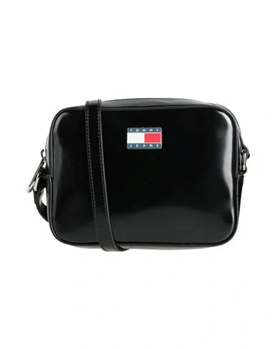 Tommy Jeans Woman Cross-body Bag Black Size - Polyurethane In Yellow