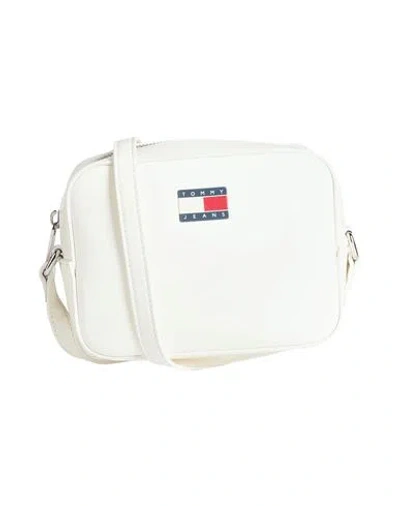 Tommy Jeans Woman Cross-body Bag Ivory Size - Polyurethane In Blue