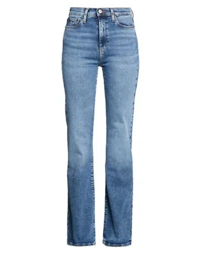 Tommy Jeans Woman Jeans Blue Size 24w-32l Cotton, Elastane, Cow Leather
