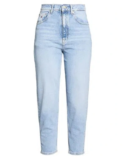Tommy Jeans Woman Jeans Blue Size 25w-30l Cotton, Lyocell, Elastane, Recycled Cotton, Cow Leather