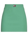 Tommy Jeans Woman Mini Skirt Green Size L Polyester, Elastane