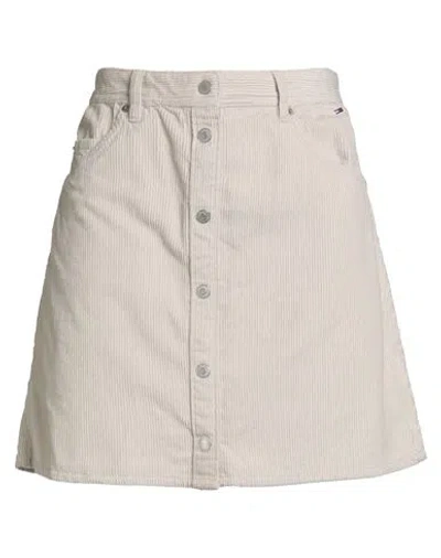 Tommy Jeans Woman Mini Skirt Light Grey Size M Cotton In Neutral