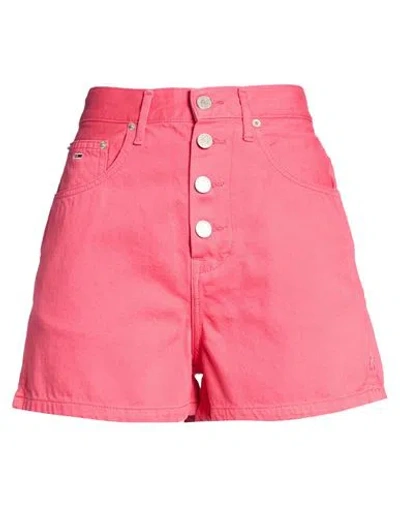 Tommy Jeans Woman Shorts & Bermuda Shorts Coral Size 27 Cotton In Red