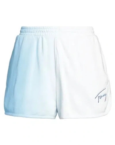 Tommy Jeans Woman Shorts & Bermuda Shorts Sky Blue Size L Cotton, Polyester