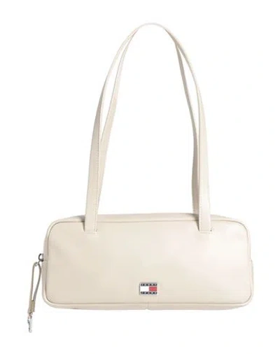 Tommy Jeans Woman Shoulder Bag Beige Size - Polyurethane In Yellow