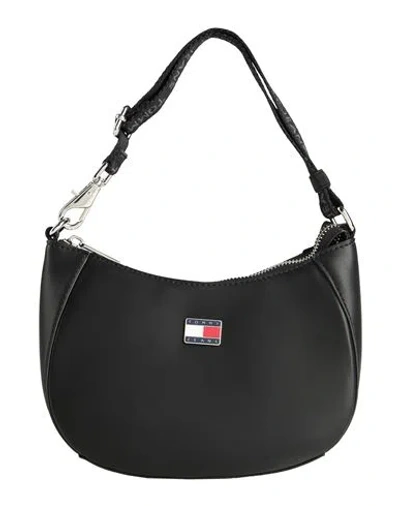 Tommy Jeans Woman Shoulder Bag Black Size - Polyurethane
