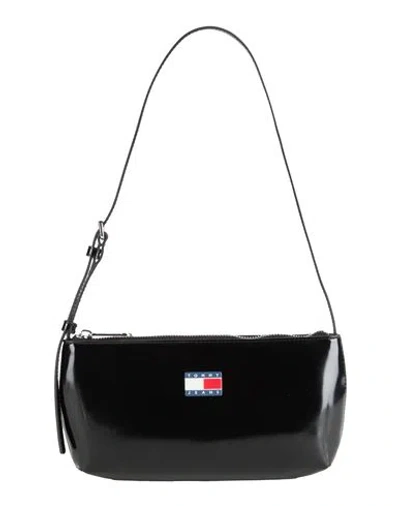 Tommy Jeans Woman Shoulder Bag Black Size - Polyurethane