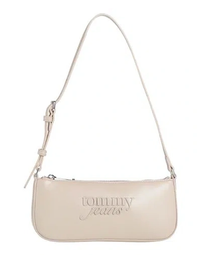 Tommy Jeans Woman Shoulder Bag Taupe Size - Textile Fibers In Gray