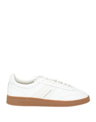 Tommy Jeans Woman Sneakers Ivory Size 7.5 Leather In White