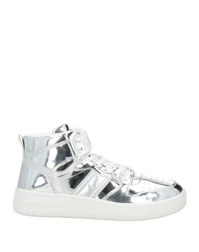 Tommy Jeans Woman Sneakers Silver Size 5.5 Textile Fibers