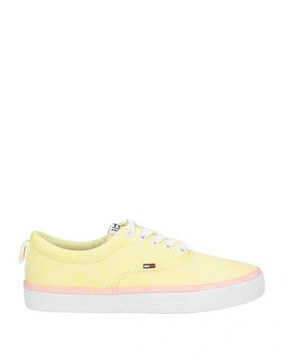 Tommy Jeans Woman Sneakers Yellow Size 8.5 Cotton