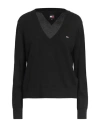 Tommy Jeans Woman Sweater Black Size M Cotton, Viscose, Polyamide