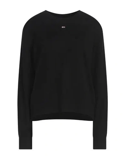 Tommy Jeans Woman Sweater Black Size M Cotton, Viscose, Polyamide