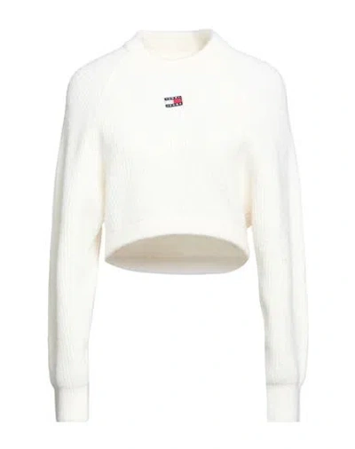 Tommy Jeans Woman Sweater Ivory Size M Polyester, Polyamide, Wool In Black