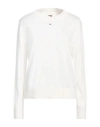 Tommy Jeans Woman Sweater White Size L Cotton, Viscose, Polyamide