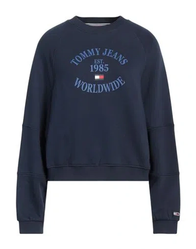 Tommy Jeans Woman Sweatshirt Midnight Blue Size M Cotton, Elastane