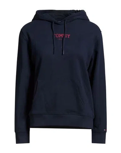 Tommy Jeans Woman Sweatshirt Navy Size L Cotton In Blue