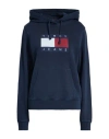 Tommy Jeans Woman Sweatshirt Navy Size S Cotton In Blue