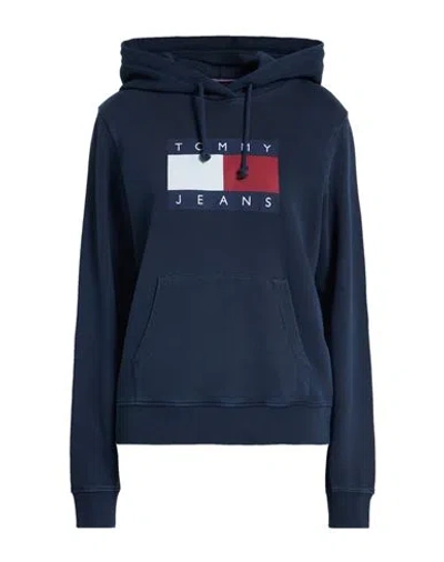 Tommy Jeans Woman Sweatshirt Navy Size S Cotton In Blue