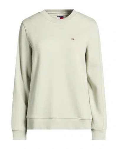 Tommy Jeans Woman Sweatshirt Sage Green Size Xs Cotton, Polyester