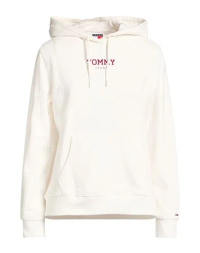 Tommy Jeans Woman Sweatshirt White Size L Cotton In Neutral