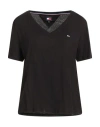Tommy Jeans Woman T-shirt Black Size M Cotton In Black