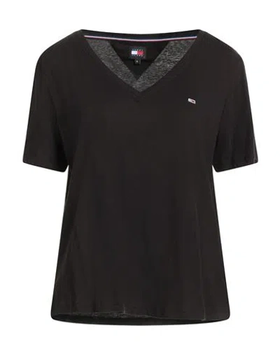 Tommy Jeans Woman T-shirt Black Size M Cotton